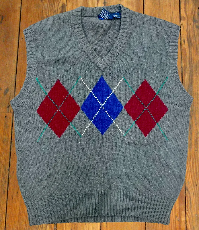 Argyle Pattern Wool Blend Sweater Vest [vintage, large]