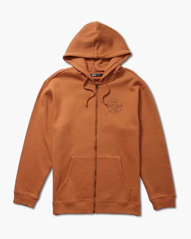 Outlined Zip Fleece Hoodie - Sierra