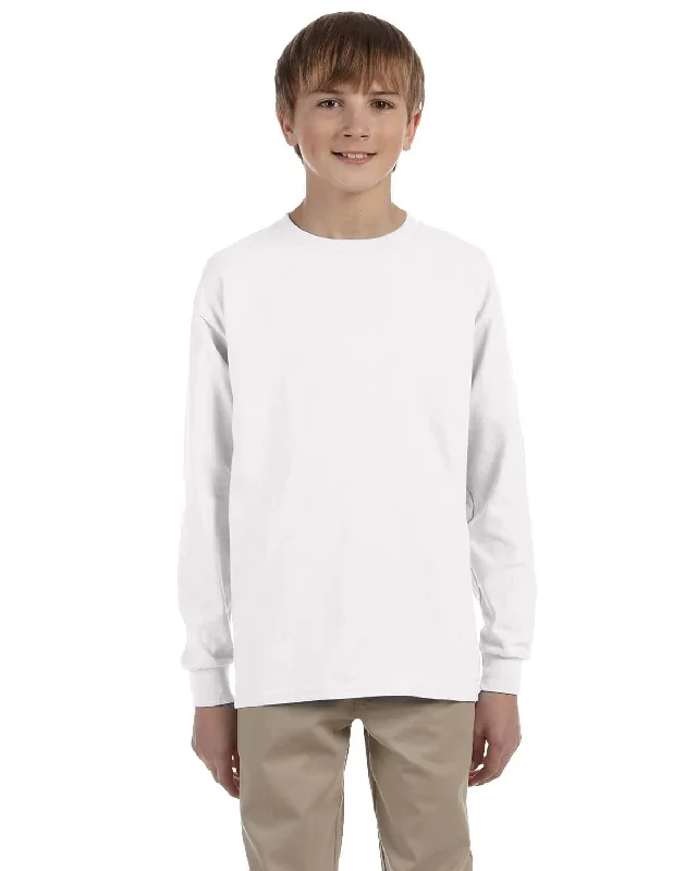 Gildan Youth Ultra Cotton Long Sleeve T-Shirt | White