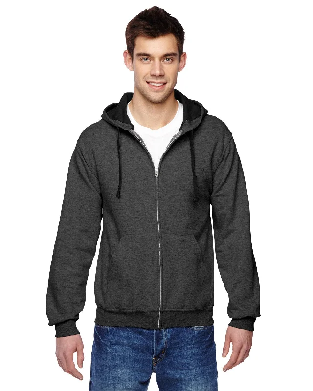 Fruit of the Loom Sofspun Full-Zip Hooded Sweatshirt | Charcoal Heather