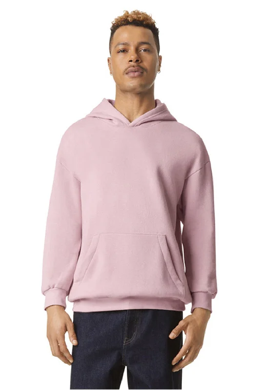 American Apparel Mens ReFlex Fleece Hooded Sweatshirt Hoodie w/ Pouch Pocket - Blush Pink