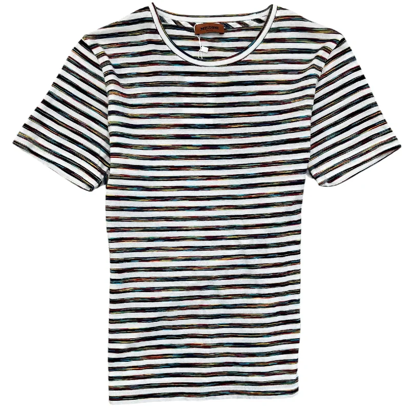 Men's Stripe T-Shirt White Size XS