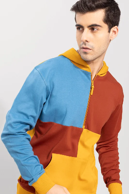 Colour Block Mustard Hoodie