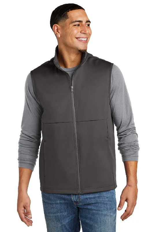 Sport-Tek Mens Water Resistant Full Zip Soft Shell Vest - Graphite Grey