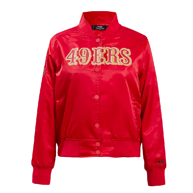 NFL SAN FRANCISCO 49ERS CLASSIC WOMEN'S SATIN JACKET (RED)