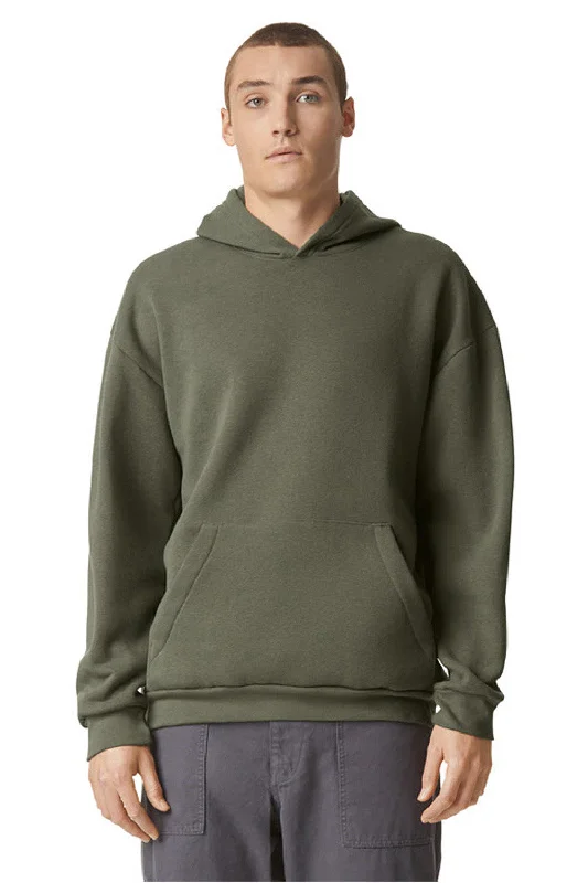 American Apparel Mens ReFlex Fleece Hooded Sweatshirt Hoodie w/ Pouch Pocket - Lieutenant