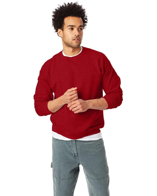 Hanes 50/50 Crewneck Sweatshirt | Red Pepper Hthr