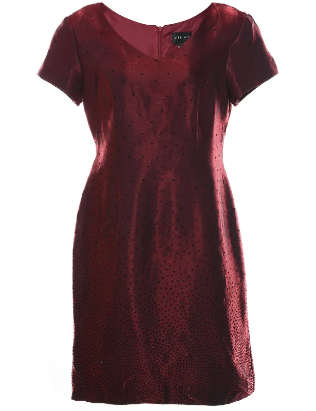 Classic Maroon Evening Dress - L