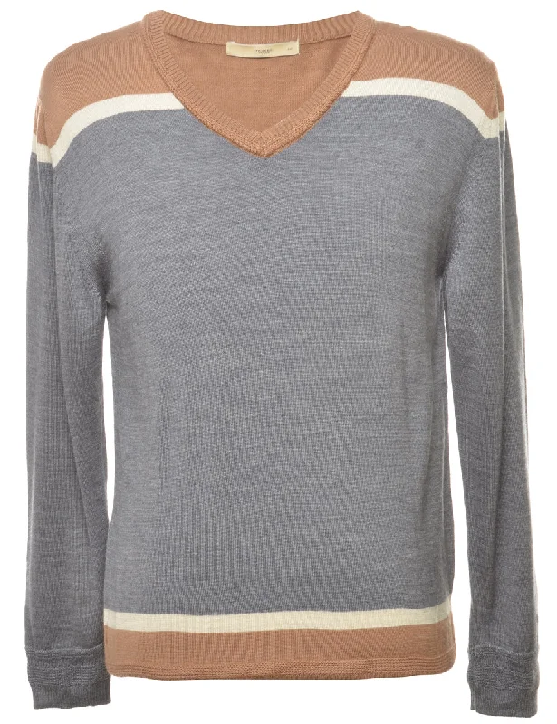 Colour Block Jumper - L