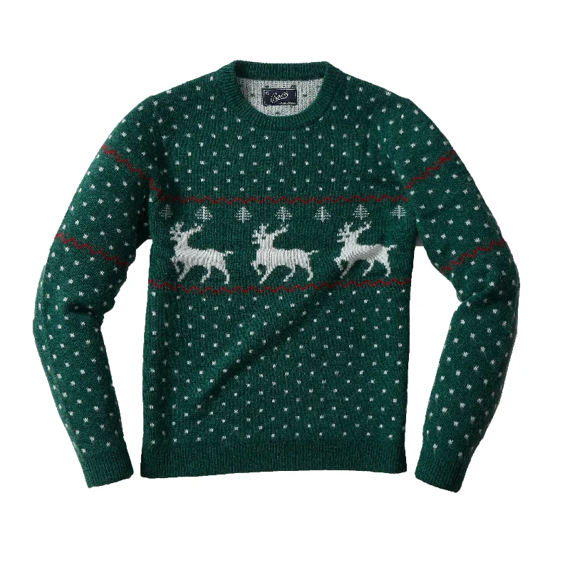 Reindeer Holiday Sweater - Holiday Green