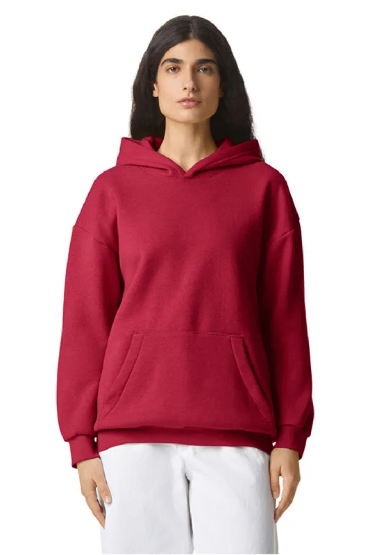 American Apparel Mens ReFlex Fleece Hooded Sweatshirt Hoodie w/ Pouch Pocket - Cardinal Red