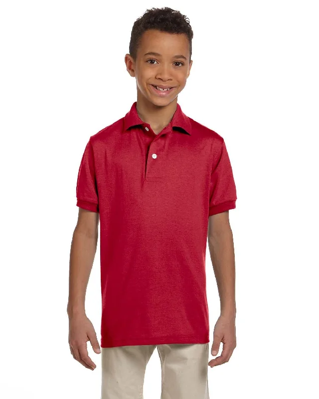 Jerzees Youth 50/50 Jersey Knit Polo Shirt | True Red