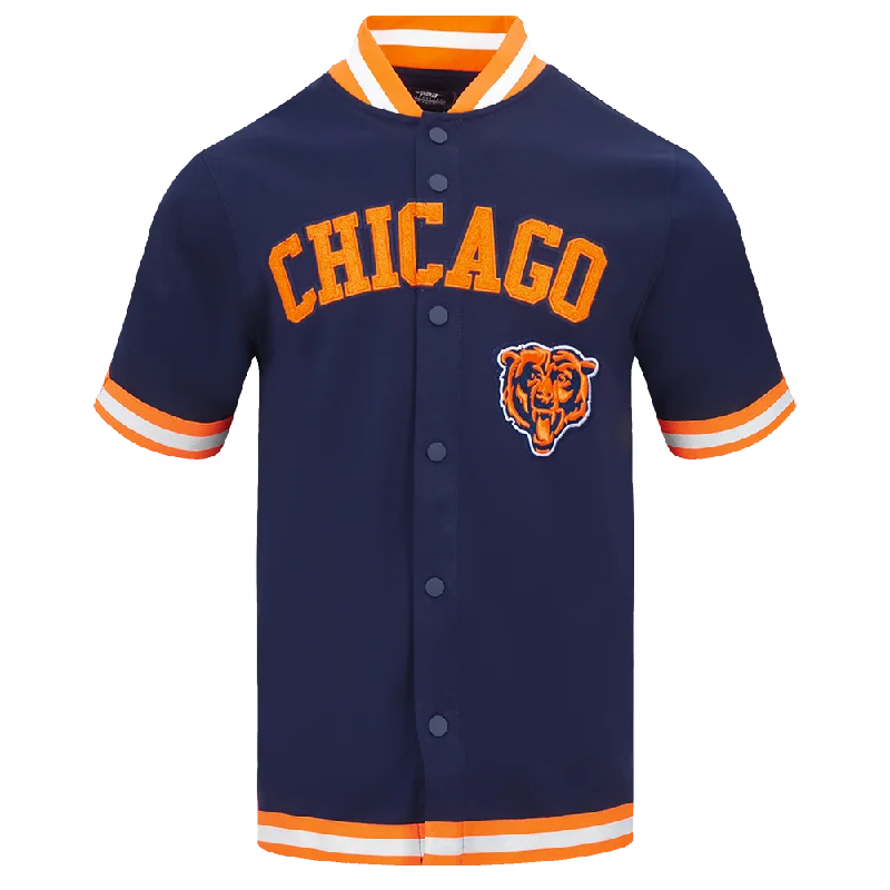 NFL CHICAGO BEARS CLASSIC MEN'S WARM UP JACKET (MIDNIGHT NAVY/ORANGE)