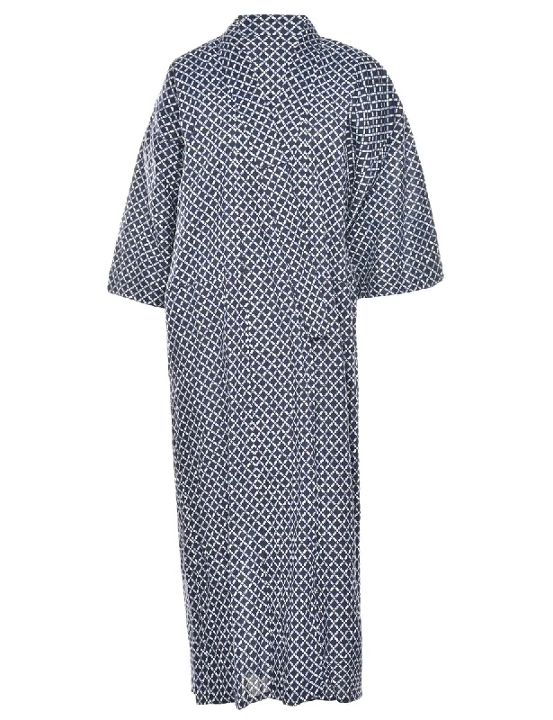 Checked Print Full Length Kimono - L