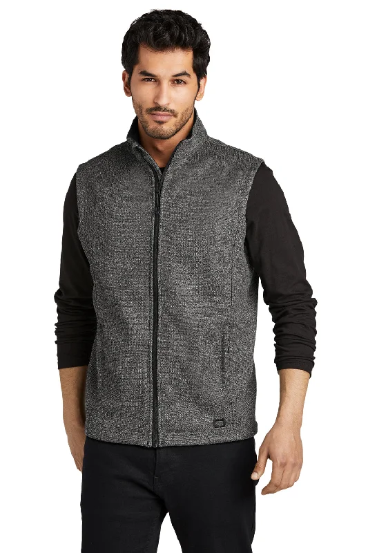 Ogio Mens Grit Fleece Full Zip Vest - Heather Diesel Grey