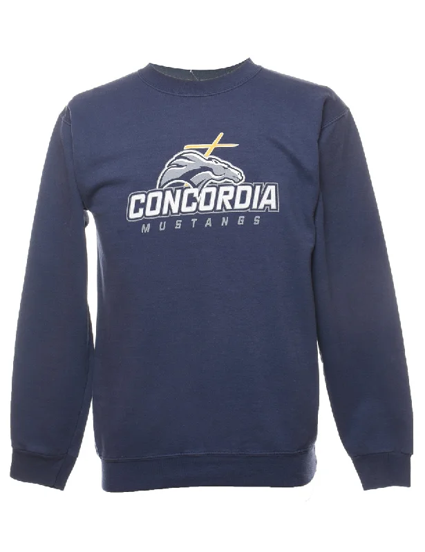 Concordia Mustangs Navy Printed Sweatshirt - S