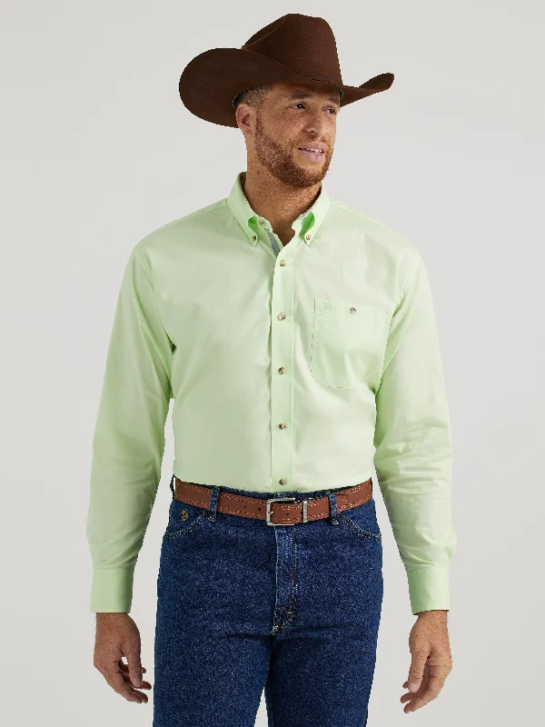 WRANGLER GEORGE STRAIT LIME GREEN LONG SLEEVE SHIRT