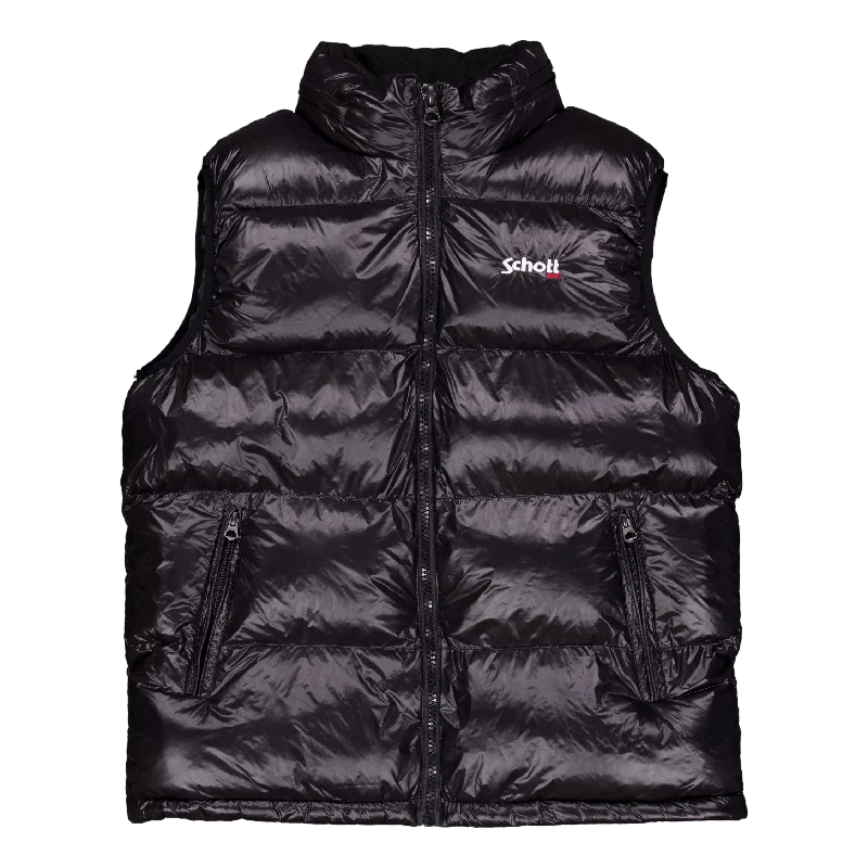 Gilet Doudoune Brillant A Capu Black