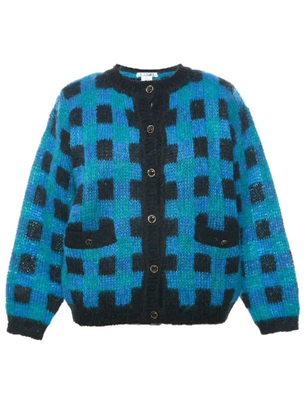 Checked Cardigan - L