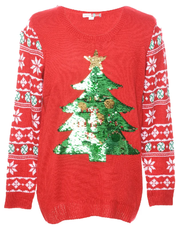 Christmas Tree Print Jumper - XL