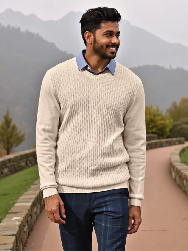 V-neck Full Sleeve Sweater - Den