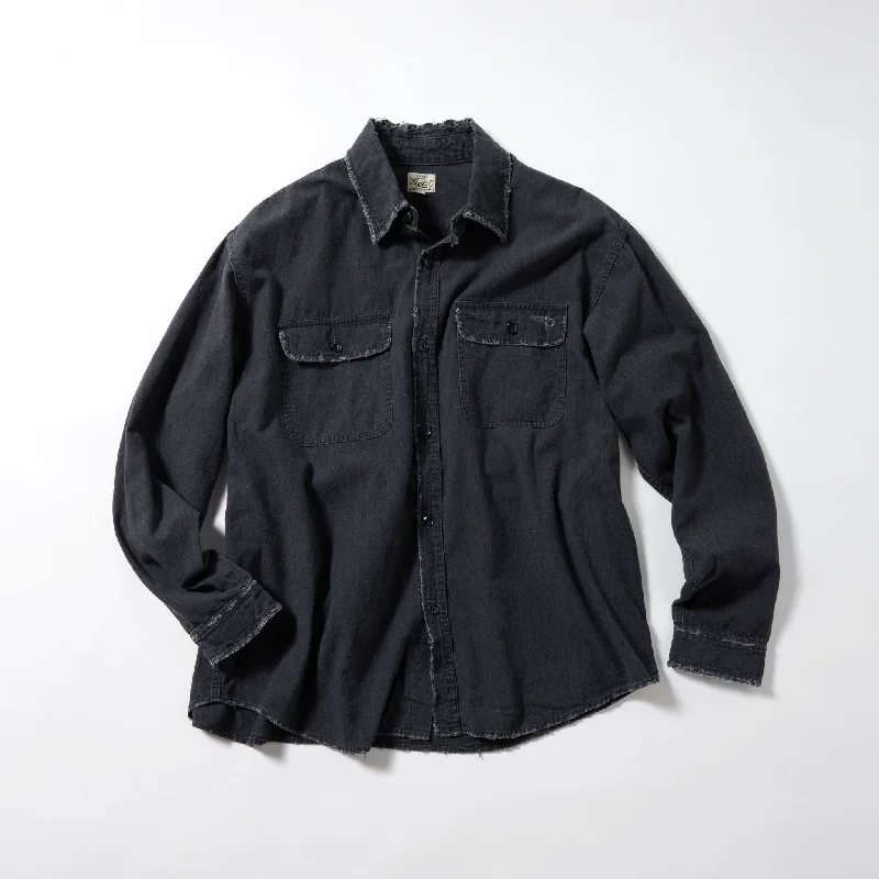 CHAMBRAY L/S WORK SHIRT DAMAGE WASHED 29345