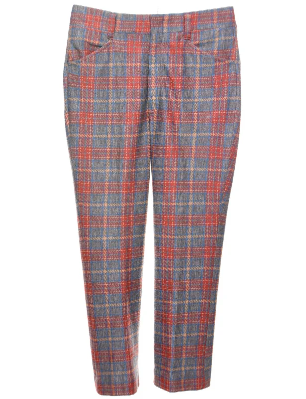 Checked Pattern Trousers - W35 L26