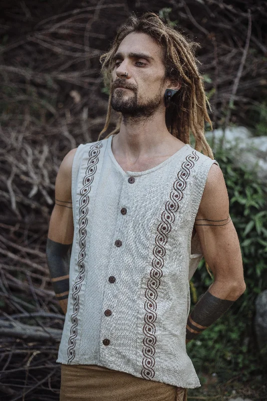 Kundalini Snake Embroidery Vest ~