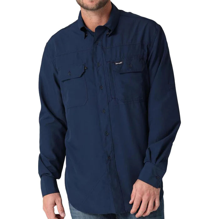 Wrangler Men's Navy Performance Long Sleeve Shirt