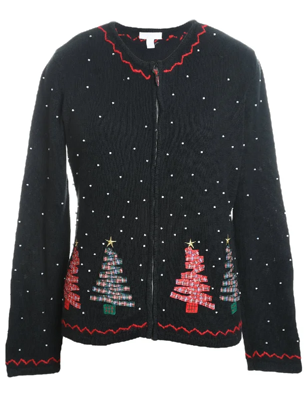 Christmas Tree Design Cardigan - M