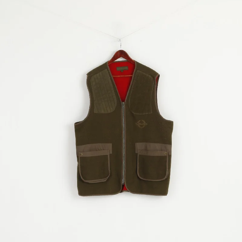 Garlands Men XXL Waistcoat Green Fleece Top Hunting Shooting Zip Vest