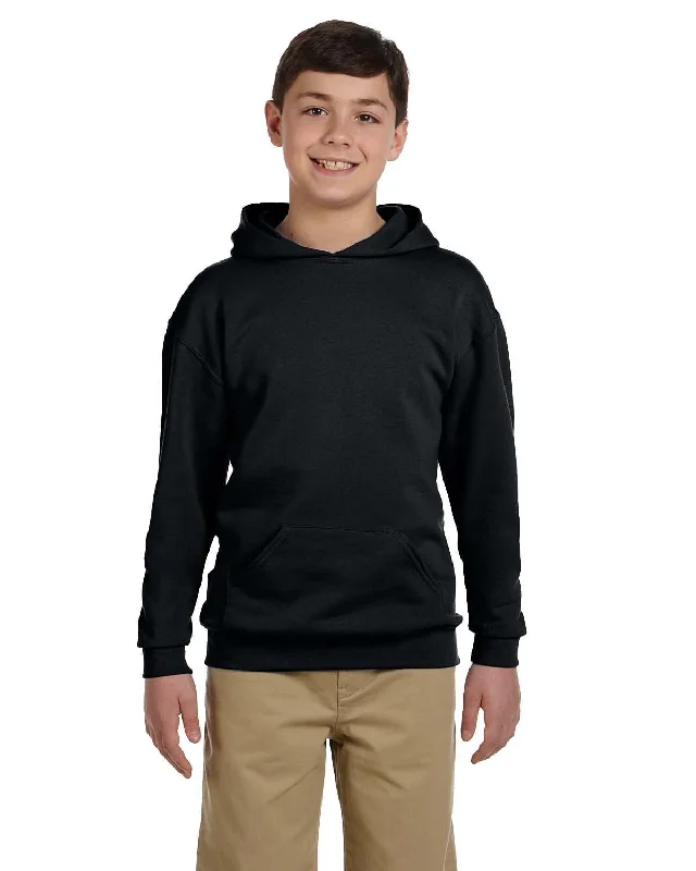 Jerzees Youth 50/50 Fleece Hooded Sweatshirt | Black