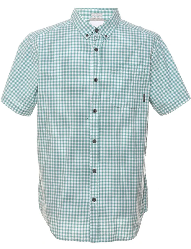 Columbia Checked Light Green & White Shirt - L