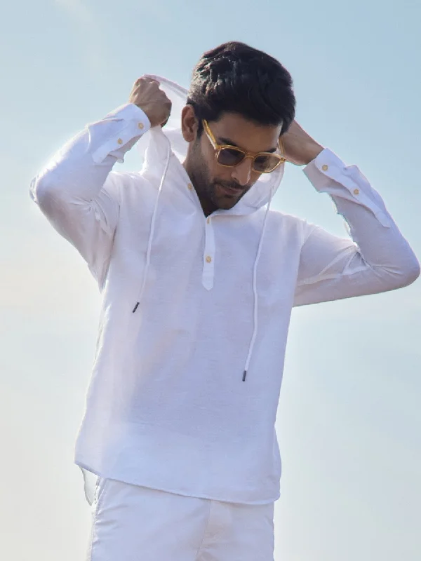 Linen Kurta Hoodie - Cloudie