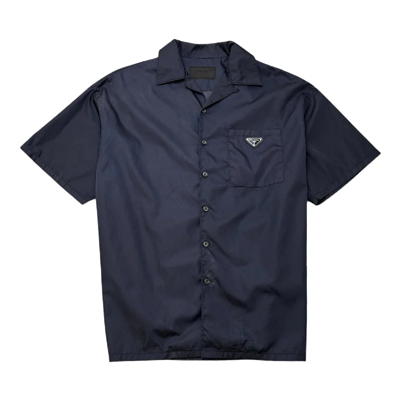 Men's Plaque Logo Re-Nylon Shirt Navy Size M