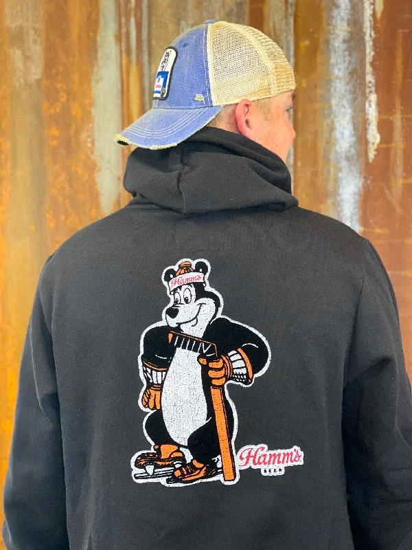 Hamm's Hockey Bear Hoodie- Classic Black