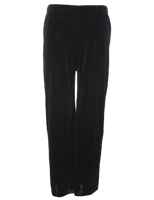 Classic Black Velvet Trousers - W28 L28