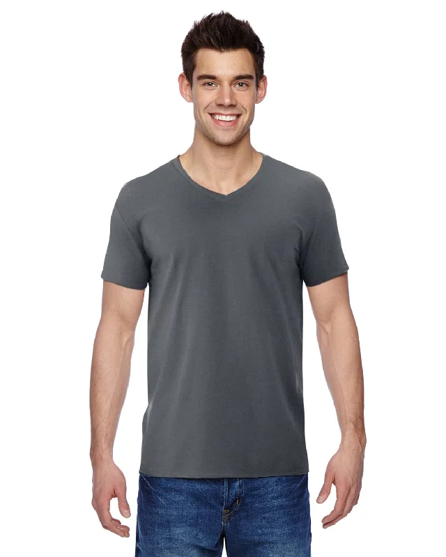 Fruit of the Loom 100% Sofspun Cotton V-Neck T-Shirt | Charcoal Grey