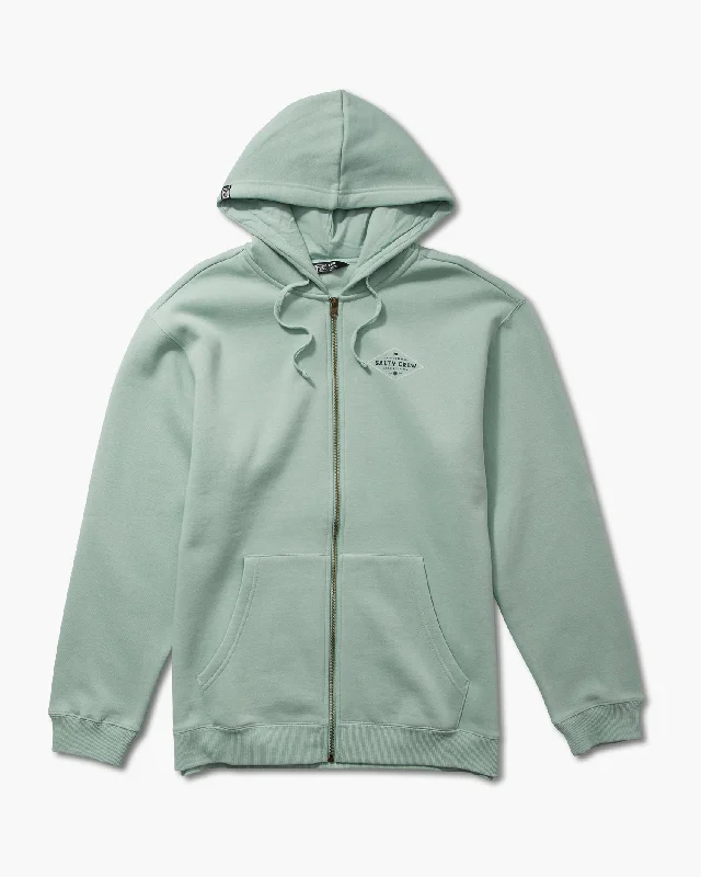 Double Diamond Zip Fleece Hoodie - Mackerel