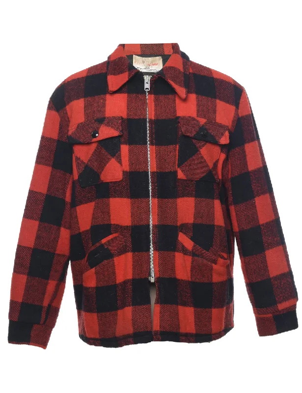 Checked Wool Jacket - L