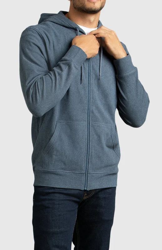 Navy Front Zip Hoodie