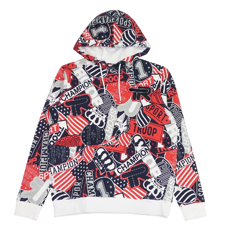 TROOP WORLD OF TROOP HOODIE WHT/RED - TP832378