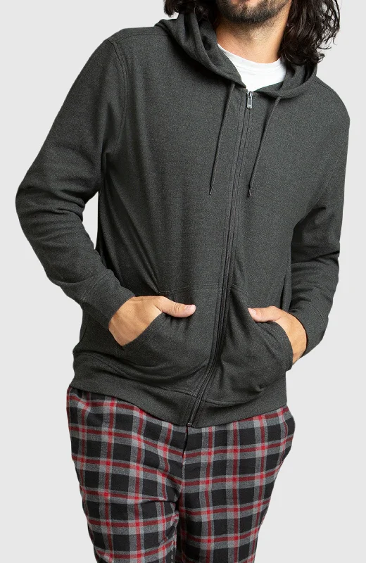 Black Front Zip Hoodie