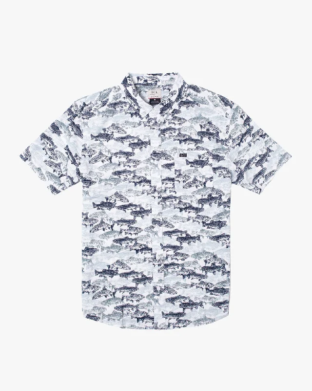 Ben Horton Fish Camo Short Sleeve Shirt - Antique White