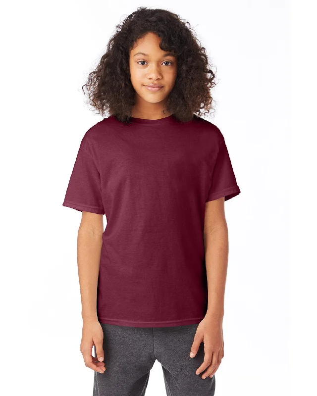 Hanes Youth Heavyweight 50/50 T-Shirts | Maroon