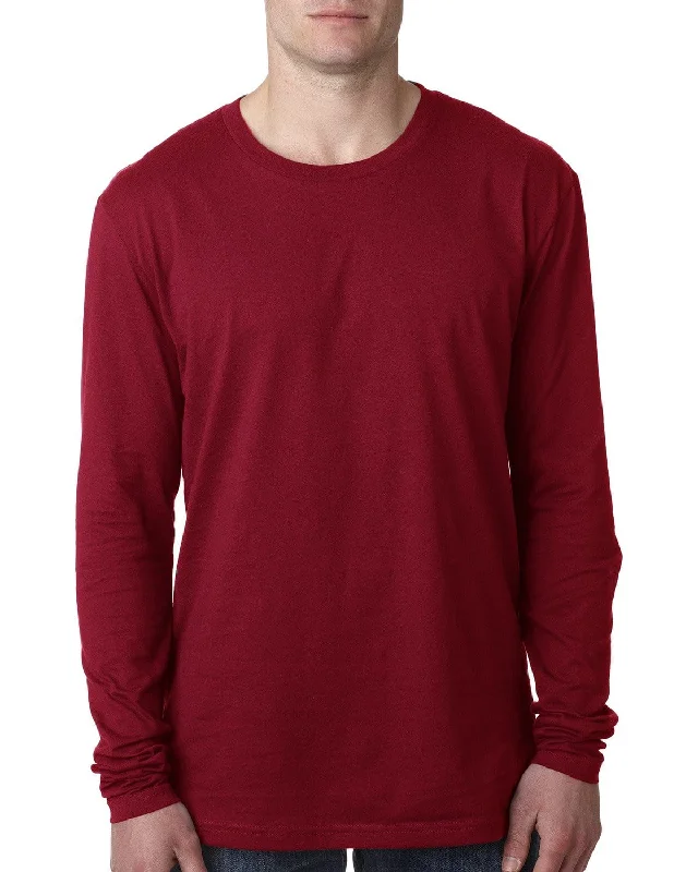 Next Level Mens Premium Long Sleeve Tee | Cardinal