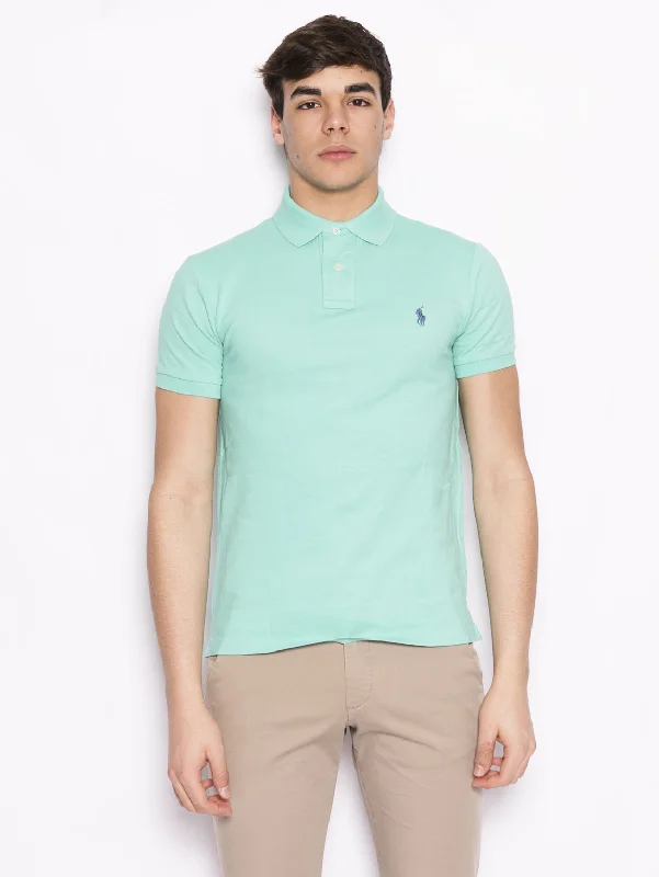 Polo in Cotone Slim-Fit Verde acqua