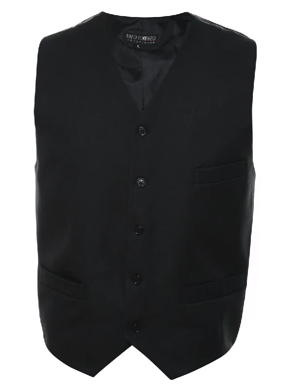 Classic Black Waistcoat - L