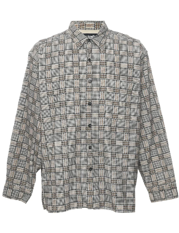 Corduroy Checked Shirt - L