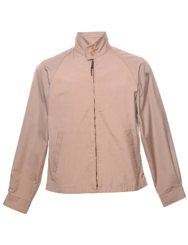 Classic Beige Zip-Front Jacket - M